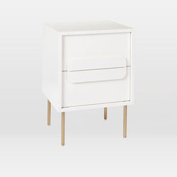 Gemini Bedside Table in White Lacquer