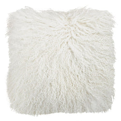 Natural White Tibetan Fur Cushion