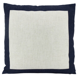 Bordered Linen-Blend Cushion