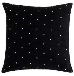 Black Pin Spot Velvet European Pillowcase