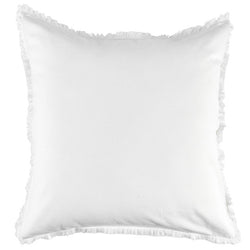 White Maia Fringed Cotton-Linen European Pillowcases (Set of 2)