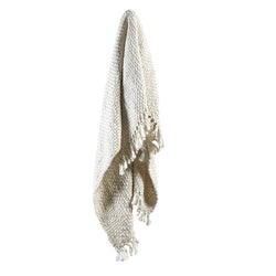 Ivory Freya Chunky Hand-Woven Cotton Throw