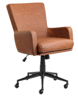 Tan Creed Faux Leather Office Chair