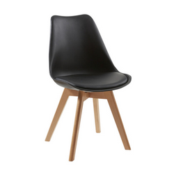 Sky Modern Dining Chair in Black + Oat (Set of 2)