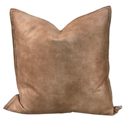 Tan Vegan Leather Cushion in Light Tan