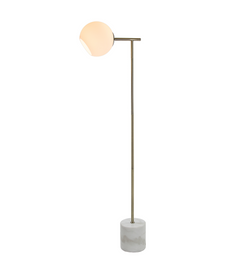 Brass & White Helium Floor Lamp