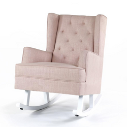 Isla Wingback Rocking Chair in Dusty Pink