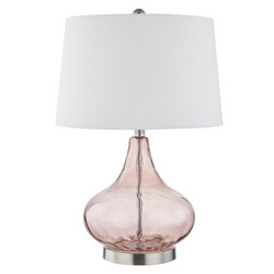 Pink Sharmaene Dew Drop Glass Table Lamp
