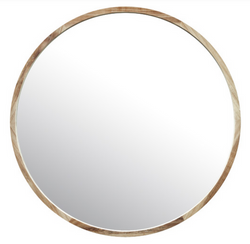 Tate Round Wooden Framed Wall Mirror