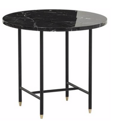 Dawn Marble Side Table (Black)