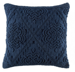 Navy Edie Hand-Loomed Cotton Cushion