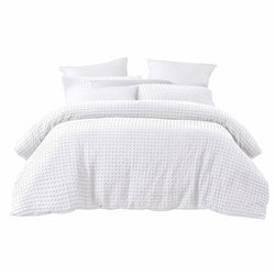 White Cotton Waffle Quilt Cover Set