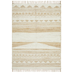 White Michihoaca Flat Weave Jute & Cotton Rug (190 x 280cm)