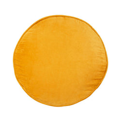 Yellow Velvet Penny Round Cushion