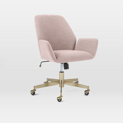 Aluna Upholstered Office Chair - Blackened Brass