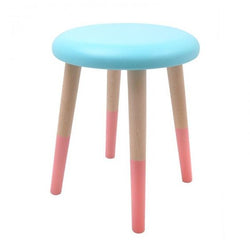 Rose in April Alice Stool in Aqua Blue and Salmon Pink