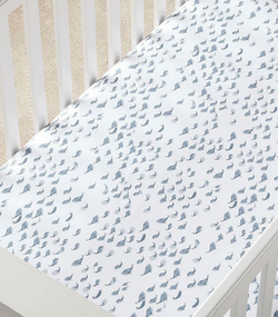 Organic Watercolour Whale Cot Fitted Sheet