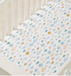 Organic Kelley Fish Fitted Cot Sheet