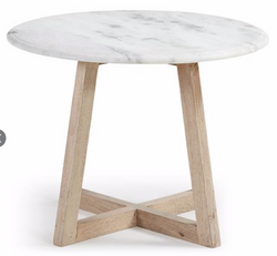 White Faris Marble Round Side Table