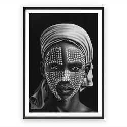 Tribal Framed Art Print with Black Frame