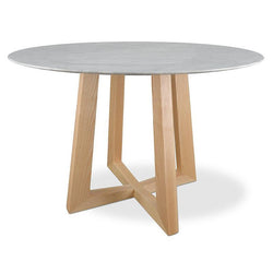Zodiac 1.15m Marble Round Dining Table - Natural